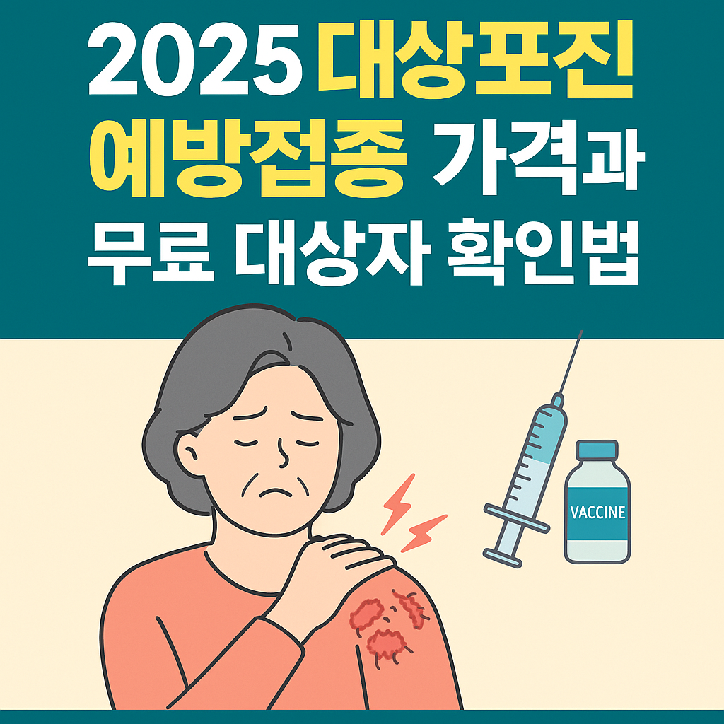 2025 대상포진 예방접종 가격과 무료 대상자 확인법 총정리