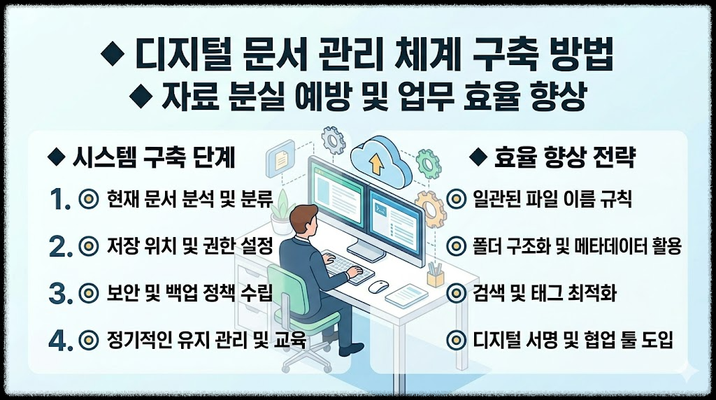 디지털 문서 관리 체계 구축 방법, 자료를 잃지 않고 업무 효율을 높이는 비결