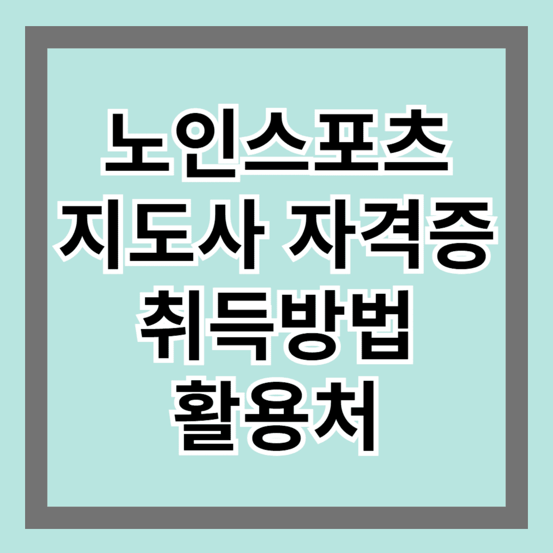 노인스포츠지도사 자격증, 취득방법과 활용처 완벽정리