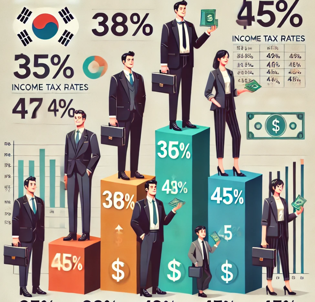 고소득자 대상 소득세율 분석 (근로소득세, 누진세, 공제기준)