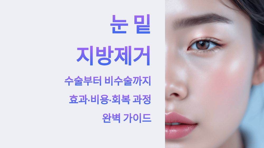 눈 밑 지방제거, 수술부터 비수술까지