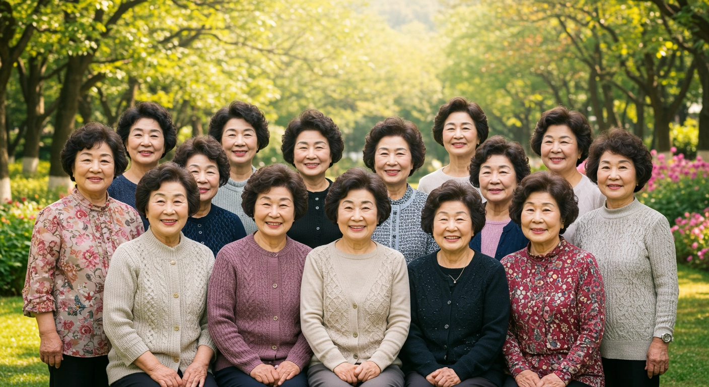 궁금증이 해소되어 활짝 웃는 '내일도청춘' 대한민국 시니어 여성