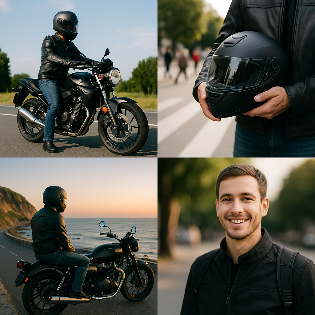 오토바이와 함께하는 삶을 사는 남자