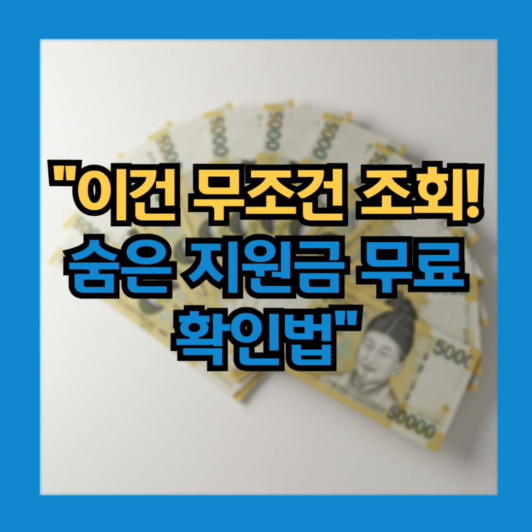 숨은 정부지원금 조회