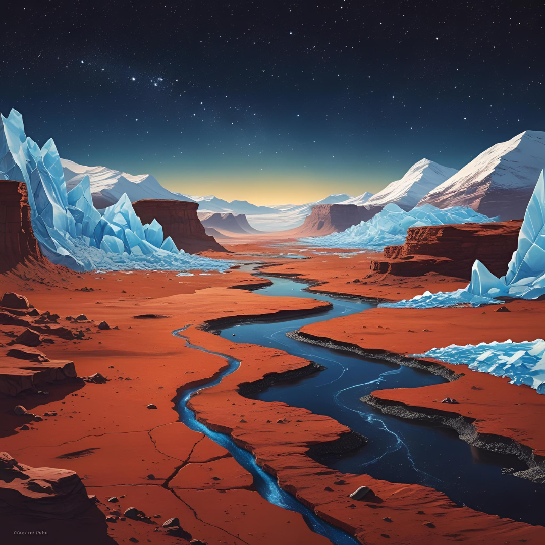 붉은 행성에 새겨진 물의 흔적: 과거의 강과 현재의 얼음