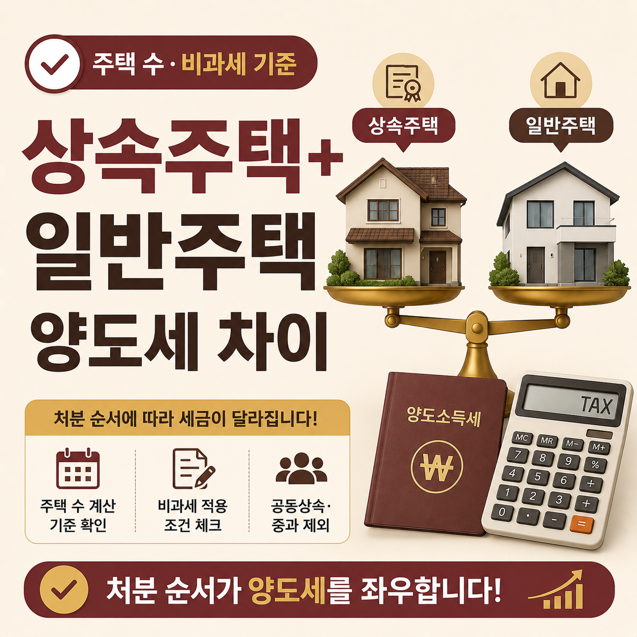 상속주택과 일반주택을 함께 보유한 경우 양도세 계산 안내 이미지