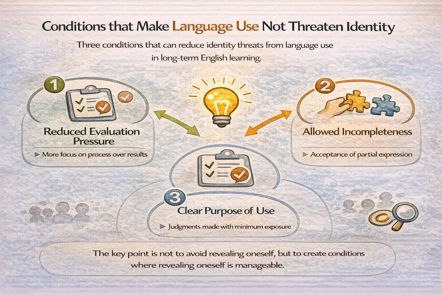 언어 사용이 정체성을 위협하지 않게 만드는 조건