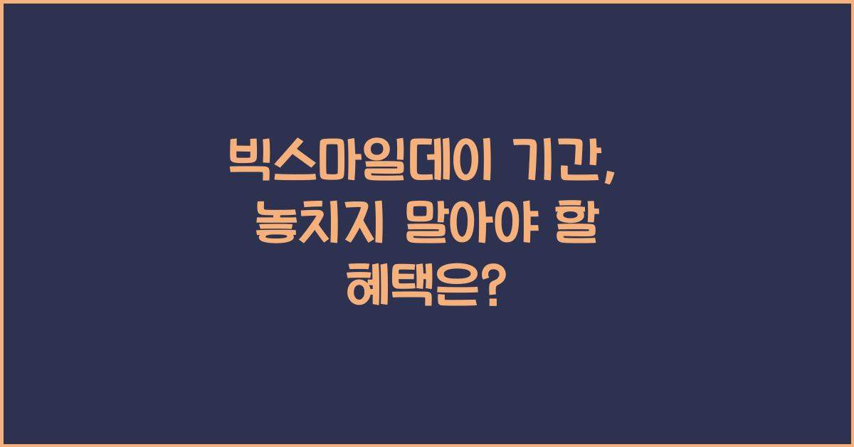 빅스마일데이 기간