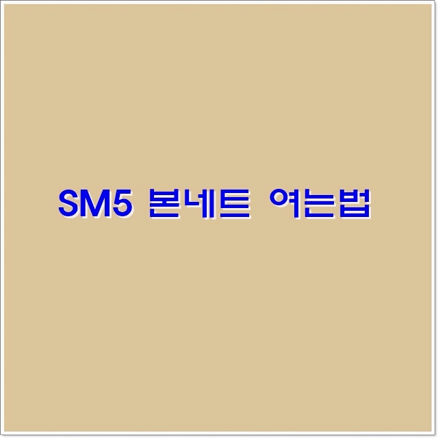 SM5 본네트 여는법00