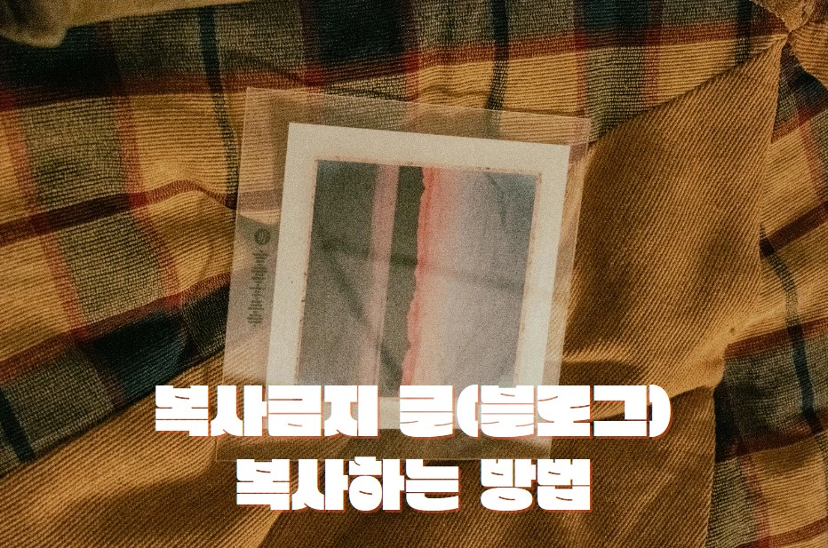 복사금지된 글(블로그) 복사하는 방법