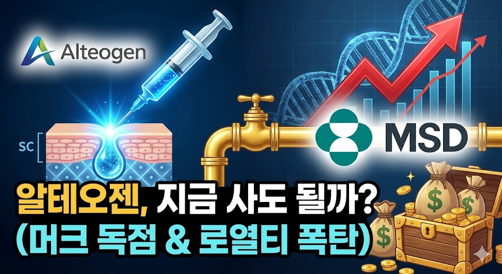 알테오젠 기업 분석 썸네일. 머크사와의 키트루다 독점 계약 및 주가 전망을 다룬 포스팅 이미지