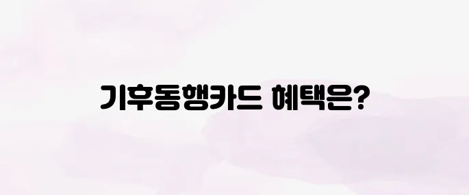 기후동행카드 신청방법｜대상자, 혜택, 사용처 한눈에 보기