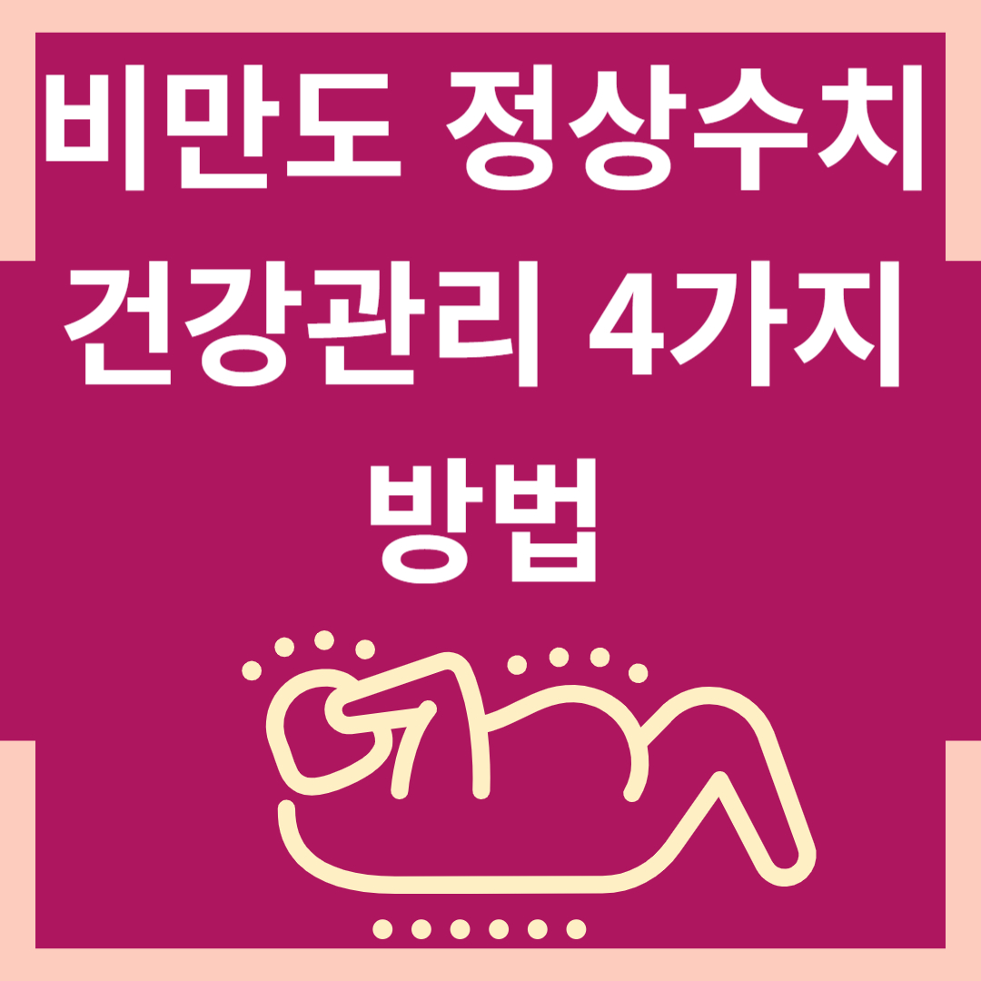 비만도 정상수치를 위한 건강관리 4가지 방법