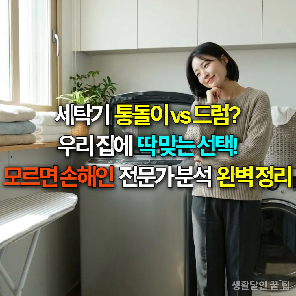통돌이 세탁기와 드럼 세탁기 사이에서 고민하는 한국 여성