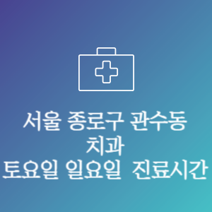 서울 종로구 관수동 치과 주말 토요일 일요일 문여는 병원 진료시간