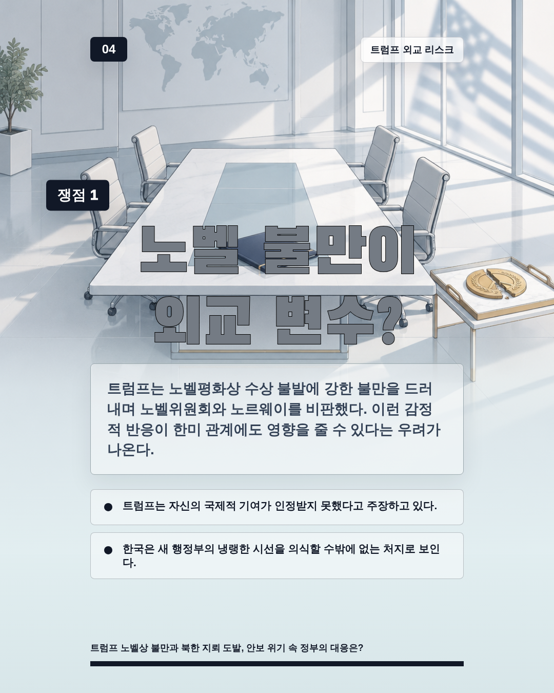 노벨 불만이 외교 변수?