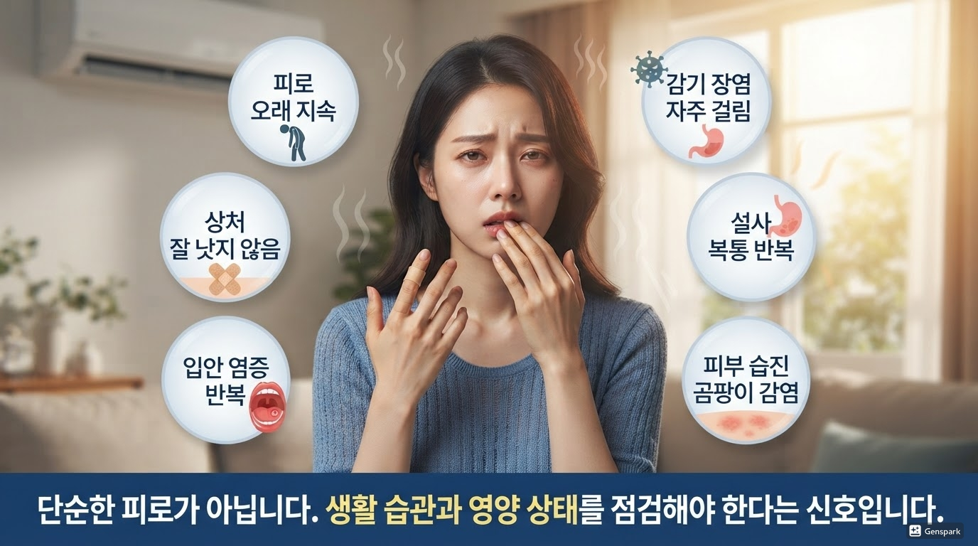면역력이 떨어졌을 때 나타나는 신호