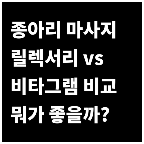 종아리 마사지기 추천 및 비교 릴렉서..