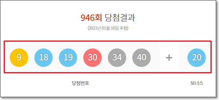 로또946회 당첨번호