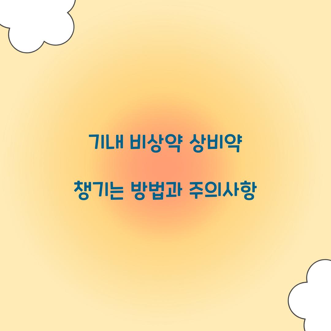 기내 비상약 상비약