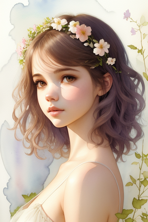 Playground AI로 생성한 그림(3) - 화관 쓴 소녀
