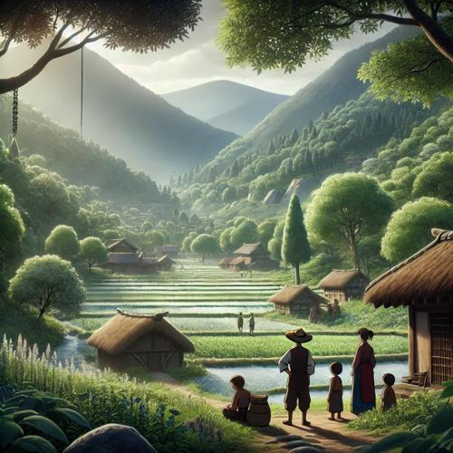 깊은 산속의 강릉과 평화로운 마을