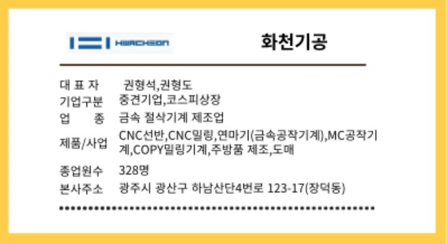화천기공-기업개요