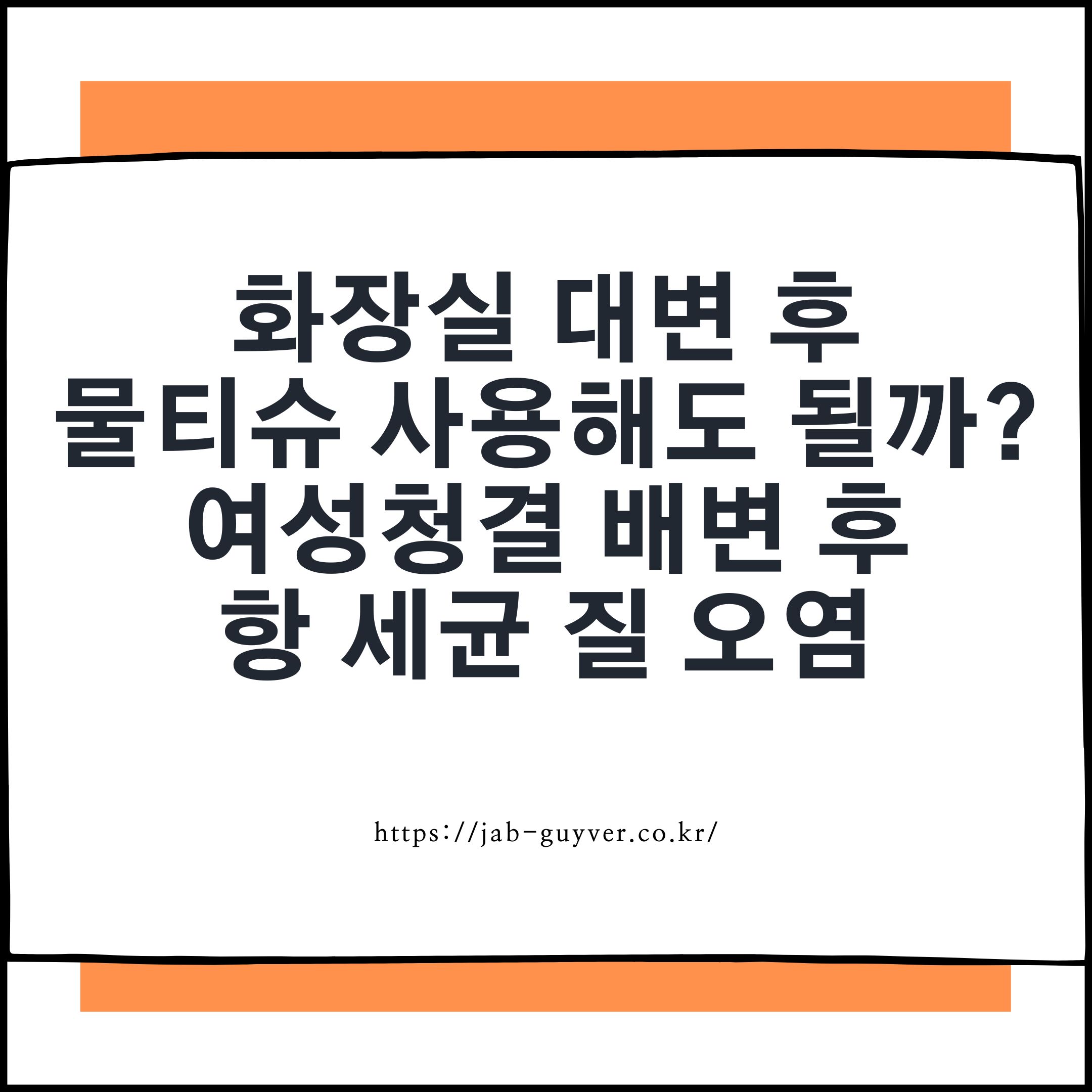 배변 후 물티슈 사용과 항문소양증 자극 여성 질 오염 주의