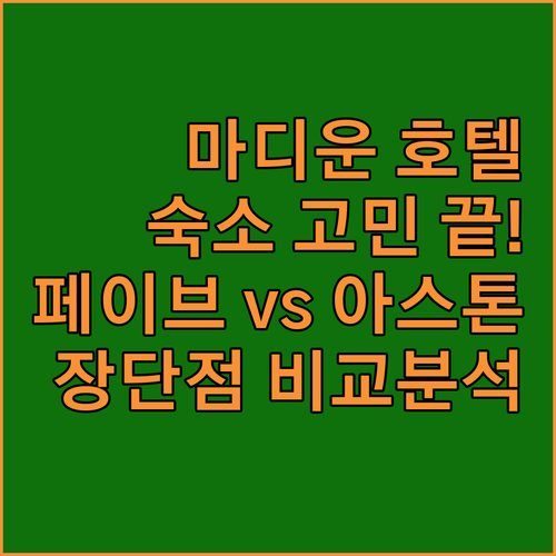 마디운 호텔 완벽 분석 페이브호텔 v..