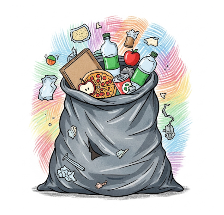 쓰레기가 가득 담긴 종량제 봉투