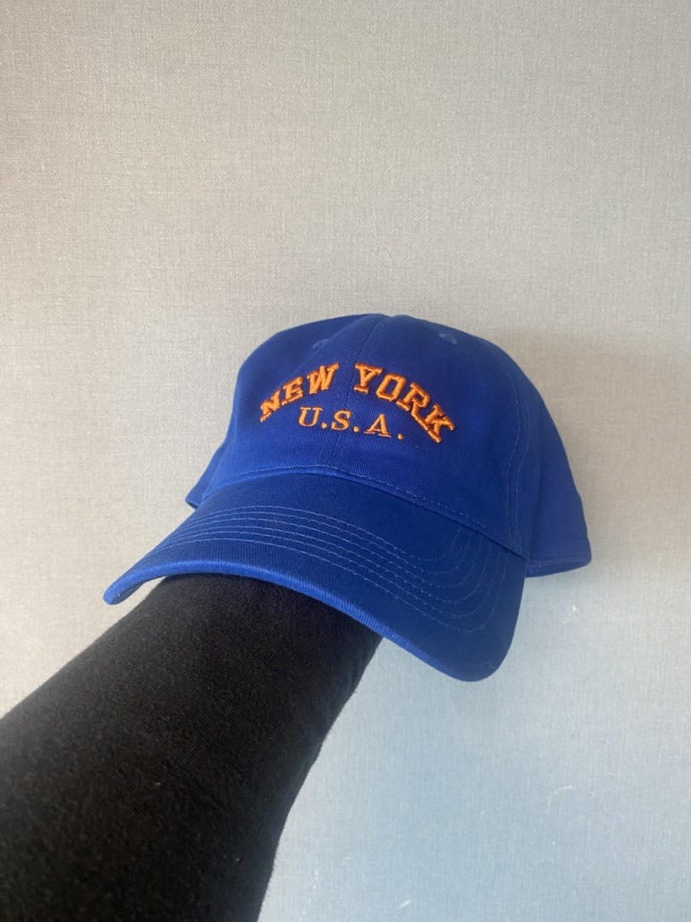 윅 WICK NEW YORK U.S.A 워싱 빈티지 볼캡 모자 야구모자 블루 BLUE