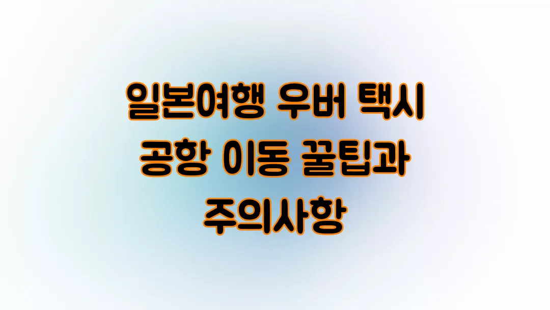 일본여행 우버 택시 공항 이동 꿀팁과 주의사항