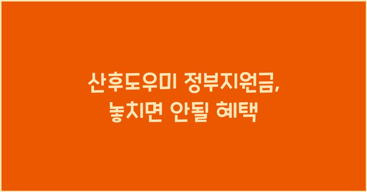 산후도우미 정부지원금
