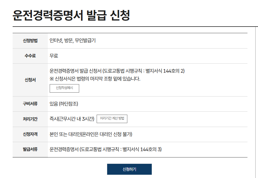 운전경력증명서 인터넷발급 방법