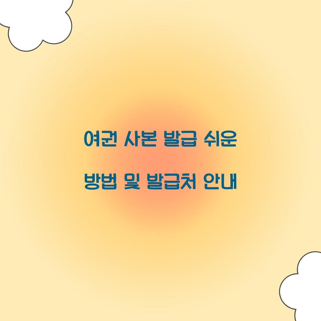 여권 사본 발급