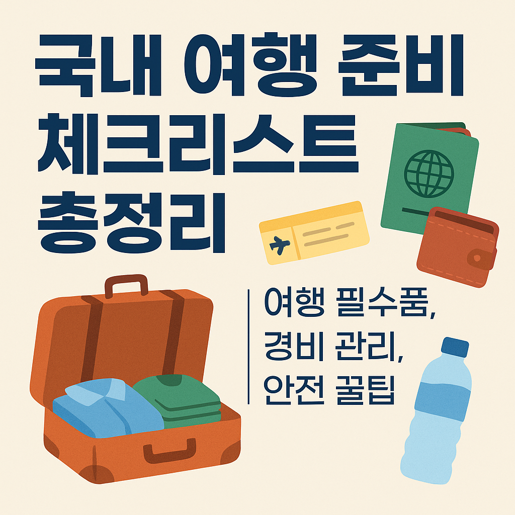 국내 여행 준비 체크리스트 총정리|여행 필수품, 경비 관리, 안전 꿀팁 안내