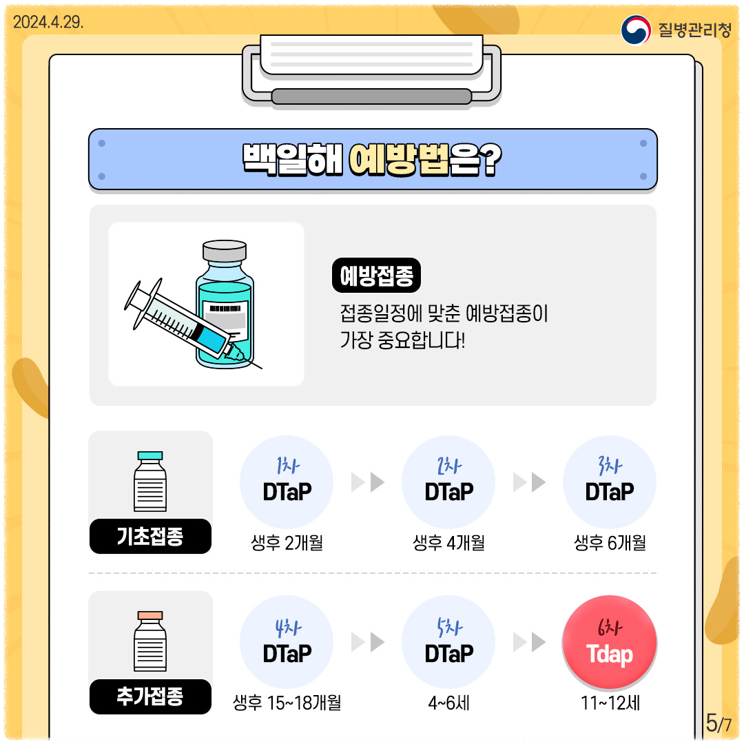 백일해 증상 및 예방