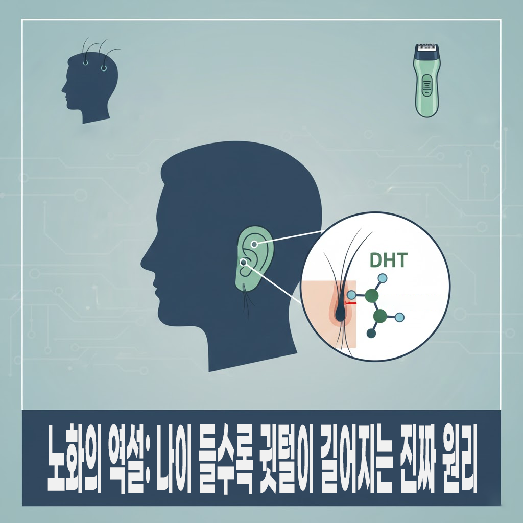 노화의 역설: 나이 들수록 귓털이 길어지는 진짜 원리