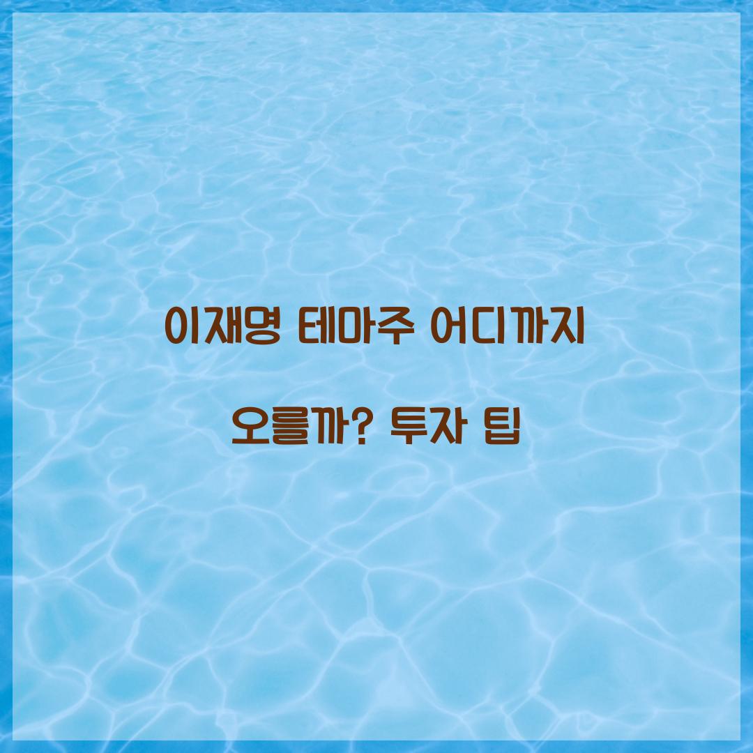 이재명 테마주