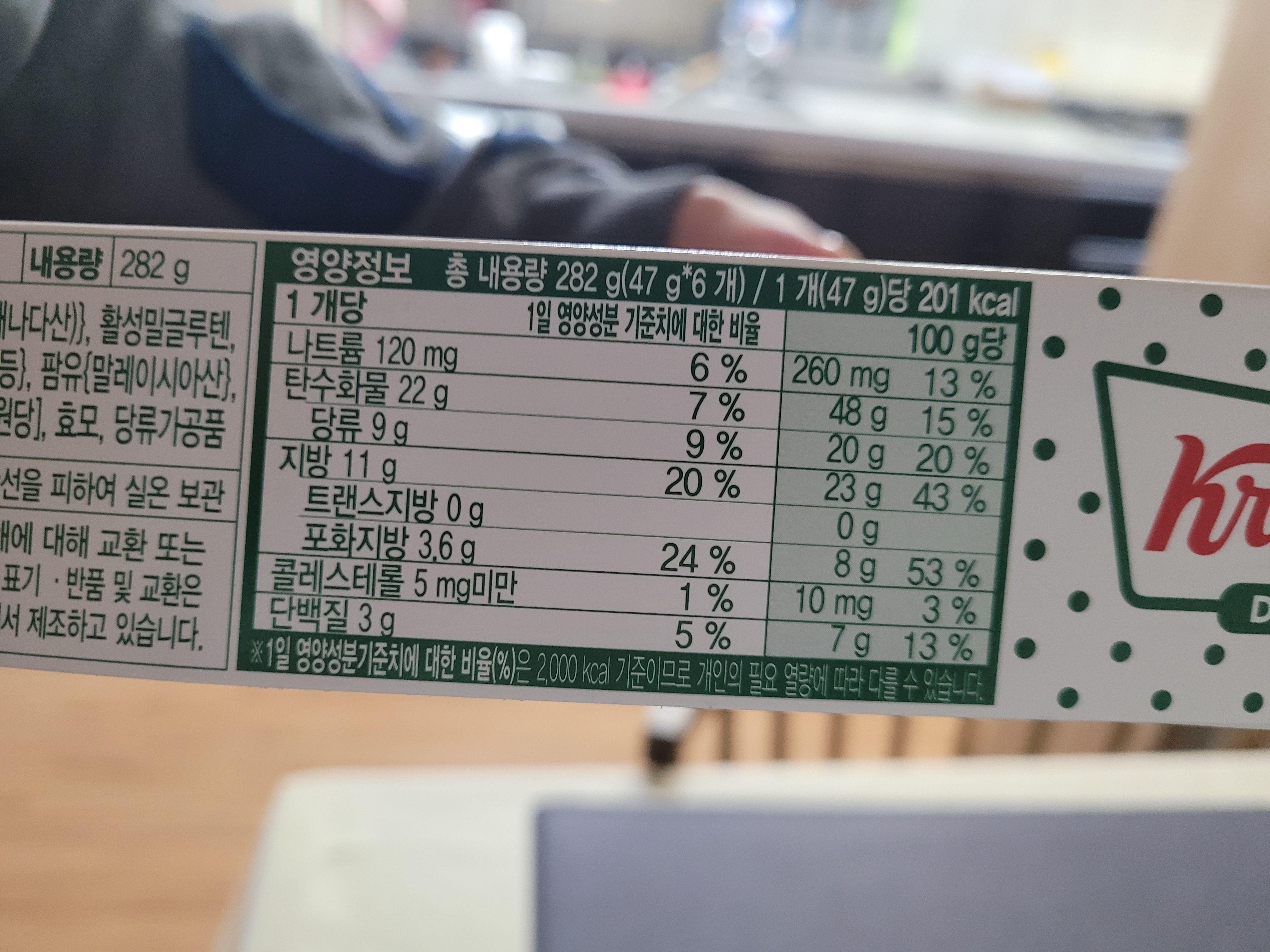 크리스피크림_영양정보