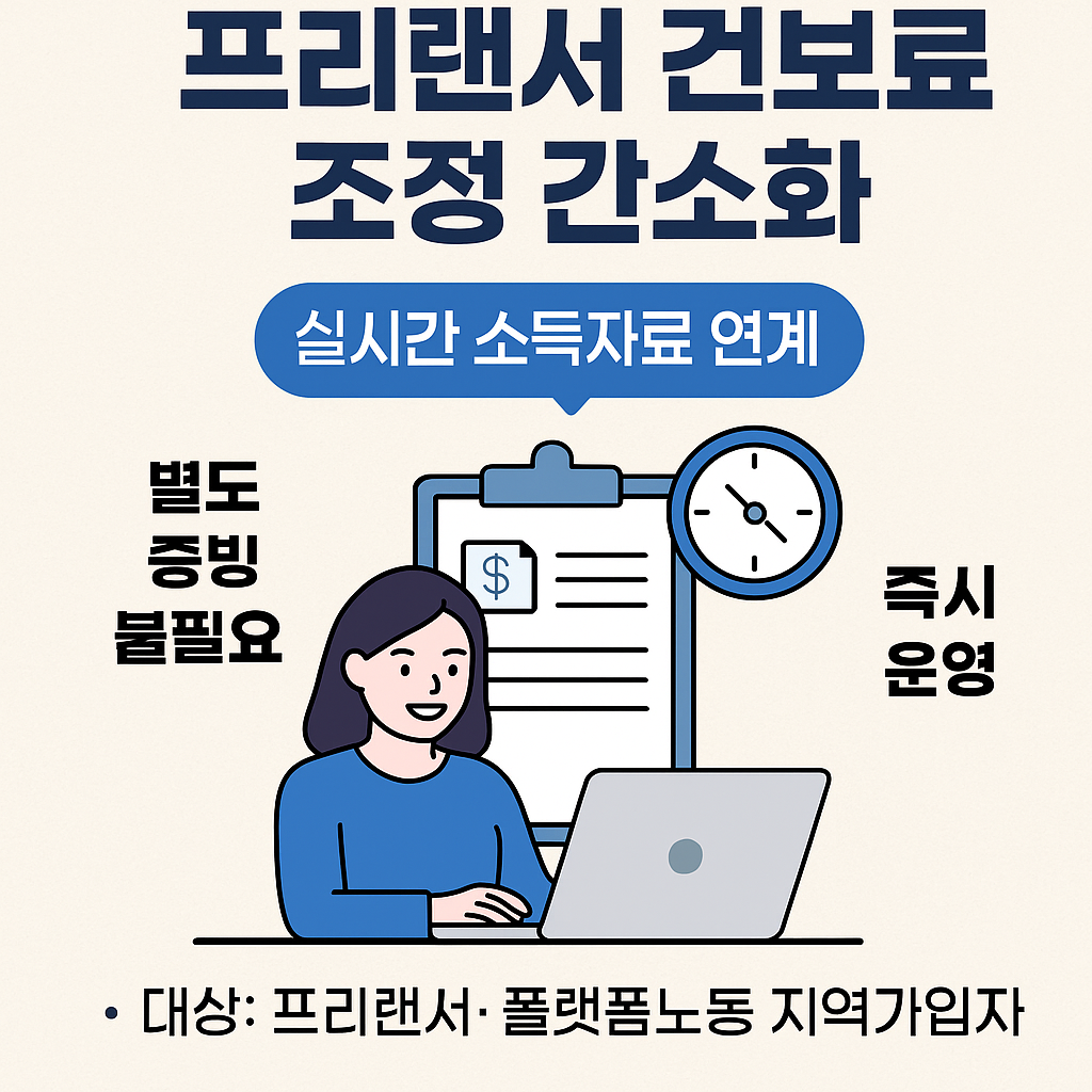 [프리랜서 건보] 해촉증명 없이 건강보험료 &lsquo;즉시 조정&rsquo;｜실시간 소득 연계