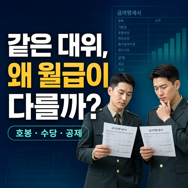 같은 대위인데 호봉 수당 공제에 따라 월급이 다른 이유
