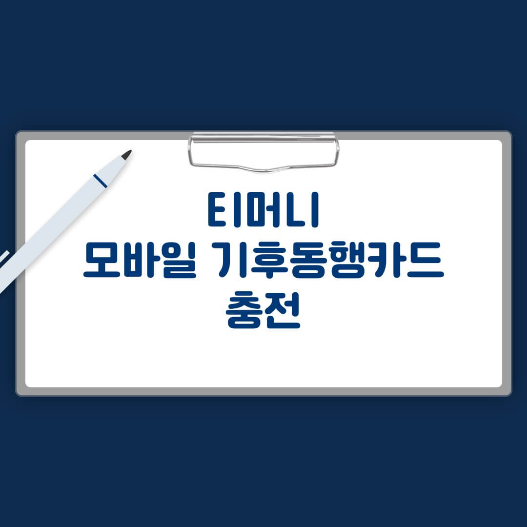 티머니 모바일 기후동행카드 충전