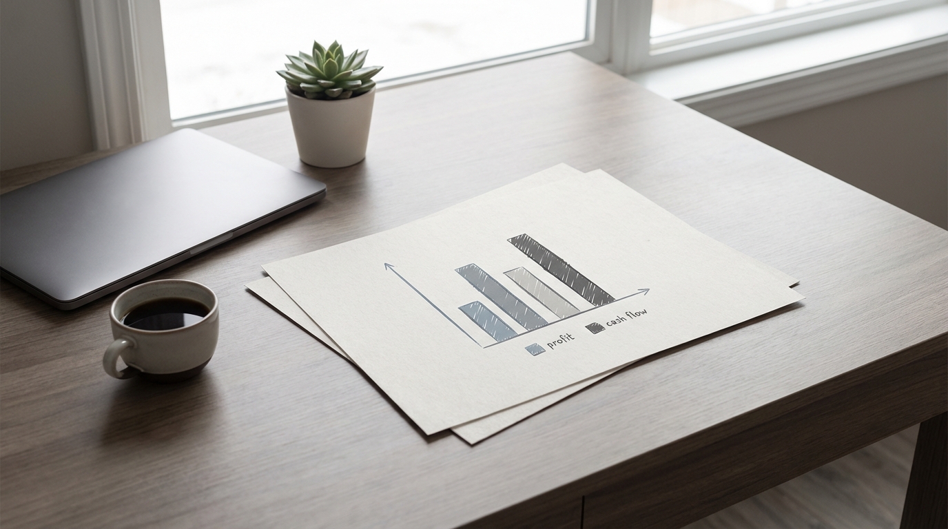 영업이익과 영업활동 현금흐름을 비교한 금융 데이터 테이블로, 두 지표가 차이를 보이는 기업의 현금흐름 상태를 직관적으로 보여주는 깔끔하고 전문적인 재무 분석 이미지