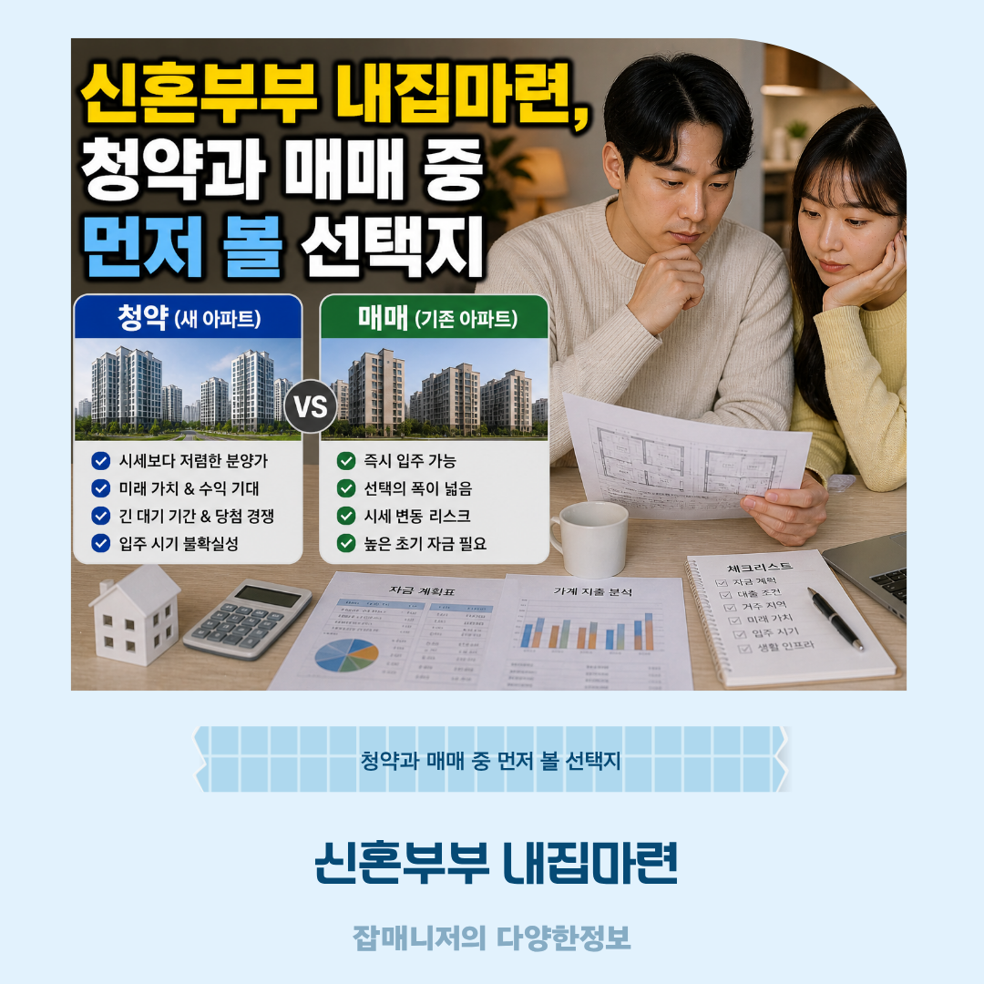 신혼부부 내집마련, 청약과 매매 중 먼저 볼 선택지