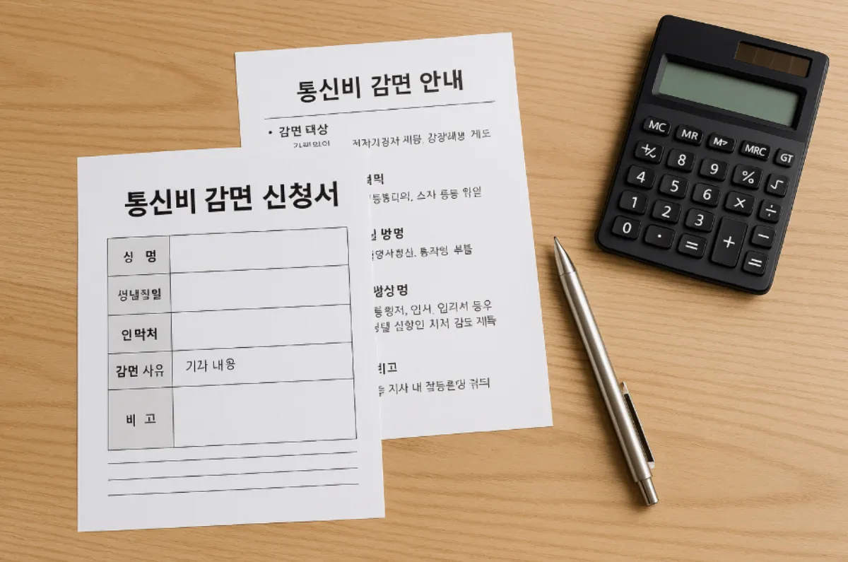 통신비 감면 제도 신청서류