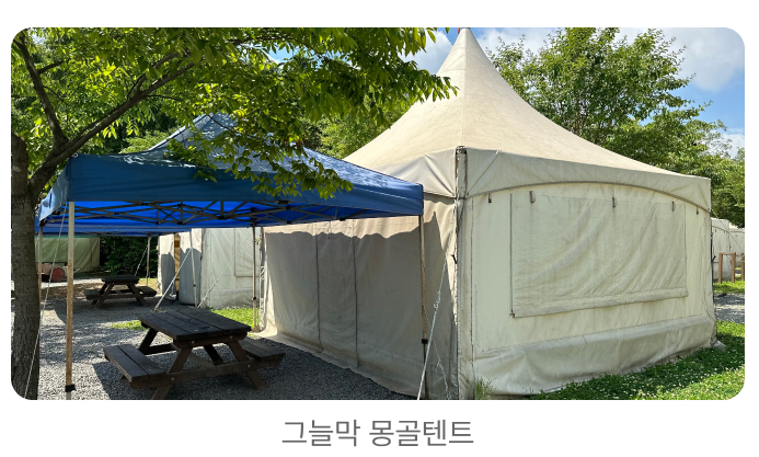 인천대공원 너나들이 캠핑장 그늘막 몽골텐트