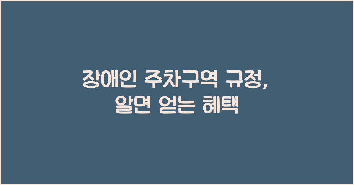 장애인 주차구역 규정