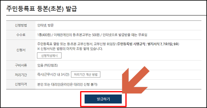 주민등록등본 발급