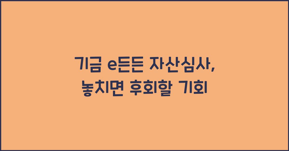 기금 e든든 자산심사
